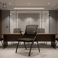 Chaise de bureau ergonomique robuste et durable EaseNeat avec accoudoirs, design pliable peu encombrant, idéale pour les bureaux et les salles de réunion