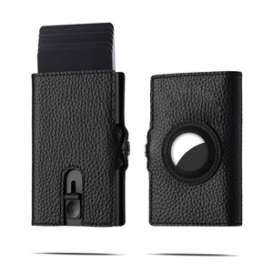 Casekey Business <b>Men</b> Aluminum Pop up Genuine Leather <b>Wallet</b> Slim <b>RFID</b> Pop up Card Holder Smart <b>Wallet</b> - Product Image 1