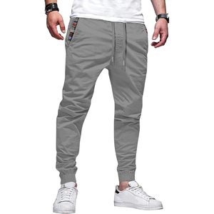 2025 pantalones casuales de sarga de algodón para hombre, pantalones elásticos con cordón en la cintura, diseño cónico, bolsillos, logotipo personalizable, lavado de colores - Product Image 1