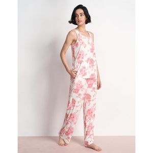 Ensemble pyjama femme en viscose de bambou, col en U, imprimés personnalisés, débardeur et pantalon, doux, 2 pièces - Product Image 2