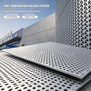 Système de façade perforée CNC, plaque de métal découpée au laser, panneau décoratif perforé pour revêtement mural de bâtiment - Product Image 1