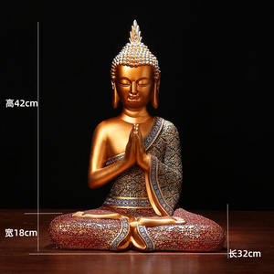 Statue de <span class=keywords><strong>Bouddha</strong></span> Shakyamuni dorée Zen (avec rétroéclairage décoratif) - Product Image 4