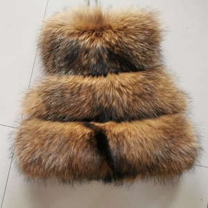 Custom Natural Racoon Vest Fluffy Winter Warm Real Raccoon <strong>Fur</strong> Gilet Baby Girl Kids <strong>Fur</strong> Vest - Product Image 2