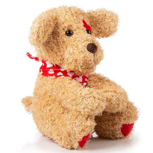 Peluche chien assis Saint-Valentin très populaire avec écharpe rouge, chiot en peluche câlin pour petits amis et petites amies - Product Image 2