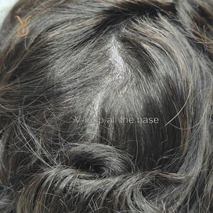 Wig lem sistem penggantian, rambut palsu dasar kulit Pu pria - Product Image 4