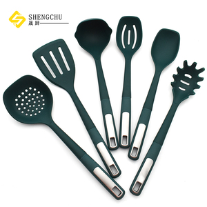 Nouvel ensemble de 6 ustensiles de cuisine en <span class=keywords><strong>silicone</strong></span> LFGB de haute qualité, ustensiles de cuisson antiadhésifs, grande spatule/écumoire - Product Image 4