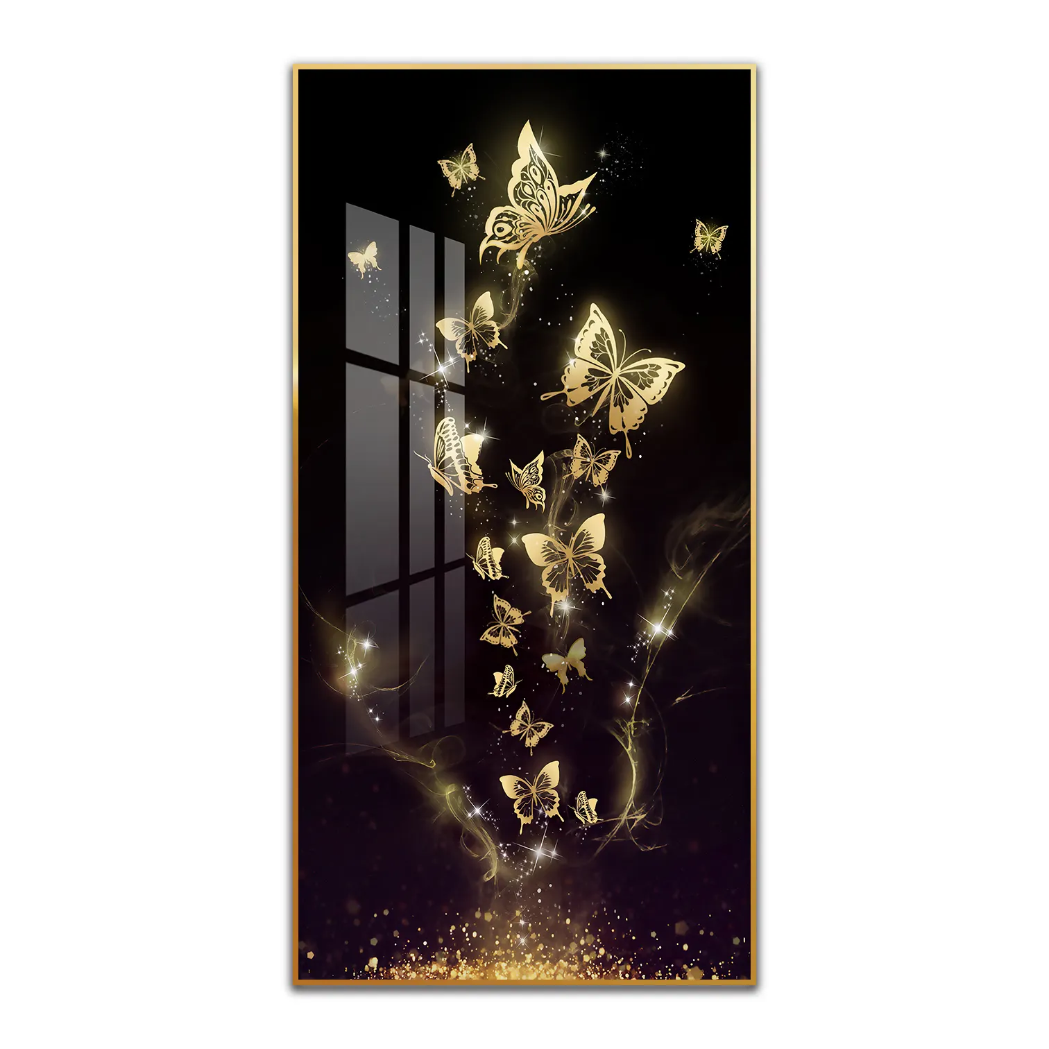 Animal painting Golden Butterfly wall art for home picture print canvas and poster Entrance and corridor decoration