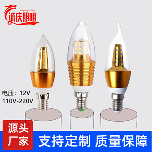 หลอดไฟ LED รูปทรงเทียน ขั้วเกลียว E14 110V-220V 12V แหล่งจ่ายไฟแรงดันต่ำ แสงสีขาวอบอุ่น สำหรับใช้ภายในอาคาร - Product Image 4