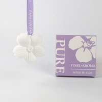 Diffuseur d'huiles essentielles en plâtre céramique parfumé, fleur en porcelaine, pour la maison, voiture et armoire, désodorisant suspendu