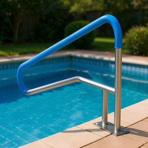 Rampe de piscine en acier inoxydable 55 x 32 pouces avec plaque de base pour spas - Product Image 2