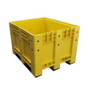 Yellow color Big size pallet box heavy duty plastic containers