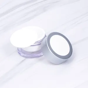 Luxo 50g redondo vazio plástico para cuidados com a pele cosméticos vazio personalizado lip balm Acrílico creme facial jar