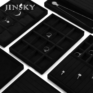 Luxury Velvet Jewelry Display Tray Multi-functional <b>Ring</b> <b>Necklace</b> Bracelet Tray for Jewelry Stores Exhibitions - Product Image 2