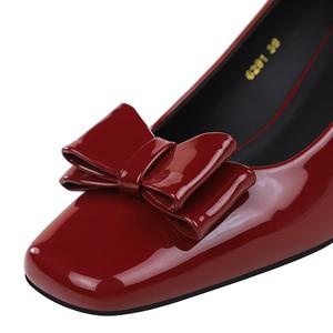 6291-H89 <span class=keywords><strong>Zapatos</strong></span> de Tacón Grueso con Lazo Cuadrado para Banquete, <span class=keywords><strong>Zapatos</strong></span> de Cuero Patentado, Cómodos y Versátiles, Estilo Europeo y Americano - Product Image 5