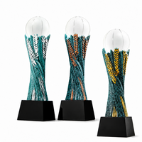 Trophée personnalisé en cristal sculpté, écologique, pour les compétitions sportives de football, de golf, de billard, de volley-ball, or, argent, bronze