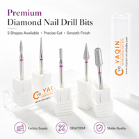 Nouvelle fraise de sécurité diamantée Yaqin pour manucure et pédicure de précision, grain fin argenté, pour polissage rapide des ongles