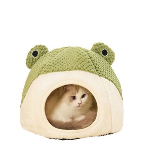 Cama Cálida para Perros y Gatos con Diseño de Rana Pequeña, Casa para Mascotas de Invierno y Otoño, <span class=keywords><strong>Cueva</strong></span> Suave de Felpa para Gatos y Perros Pequeños - Product Image 1
