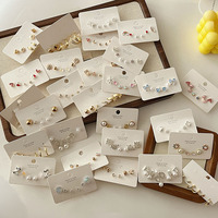 Anting-anting Desain Niche Trendy 2024, Jarum Perak 925, Unik, Kecil dan Elegan, Set 6 Pcs untuk Wanita
