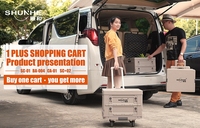 Chariot utilitaire pliable à quatre roues personnalisé avec logo |   Équipement d'extérieur robuste de 60 kg de capacité, co-marqué OEM