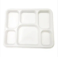 Vaisselle en plastique jetable Assiettes en papier de canne à sucre à 6 compartiments en amidon de maïs pour usage alimentaire