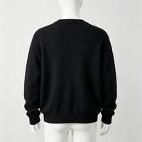 Vente en gros de pulls en tricot pour hommes sur mesure, col rond côtelé, boutons sur le devant, tricot surdimensionné, adapté à l'automne et à l'hiver