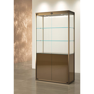 Vitrine en fer 95x45x190cm Bronze Laqué avec éclairage LED et fond en verre - Product Image 1