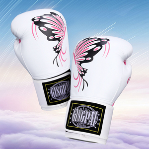 Para GINGPAI, guantes de entrenamiento de lucha profesional, guantes de boxeo de cuero PU gruesos para mujeres y adultos, polvo transpirable - Product Image 1