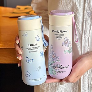 Cruhre Insulated <b>Water</b> <b>Bottle</b> 500Ml Tea <b>Infuser</b> Portable Thermos For Women Outdoor Use - Product Image 3