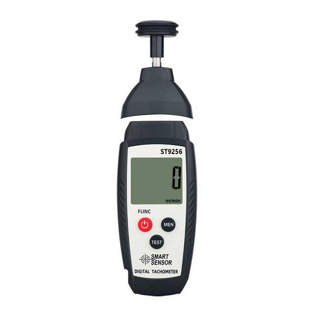 Smart Sensor ST9256 2 in 1 Contact Non-contact Digital Tachometer Rotation Speed Motor RPM Meter Laser Photoelectric Speedometer