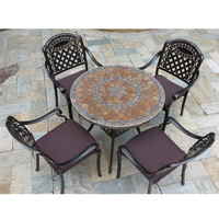 Muebles de Patio, Juegos de Muebles de Jardín para Exteriores, Mesa de Azulejos de Cerámica y Silla Moderna de Aluminio