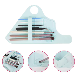 Palette de maquillage multifonctionnelle 4 en 1 en silicone, gant de maquillage, plateau de mélange de fond de teint, porte-pinceaux, accessoires de maquillage uniques - Product Image 5