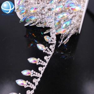Prix de gros, garnitures en acrylique plaquées or et argent avec strass, rouleau pour vêtements, sacs, chapeaux, artisanat, textiles de maison, accessoires décoratifs - Product Image 2