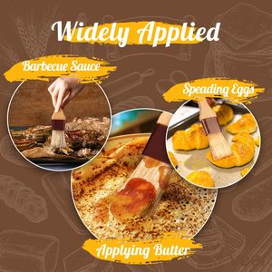 바비큐 버터 그릴 바베큐 용 요리 오일 브러쉬 바비큐 버터 그릴 바베큐 소스 바스터 베이킹 브러쉬 및 너도밤 나무 손잡이 용 패스트리 브러쉬 - Product Image 5