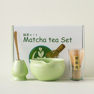 BAMBUS toptan özel japon yeşil töreni Matcha çayı çırpma kase ile Set - Product Image 2