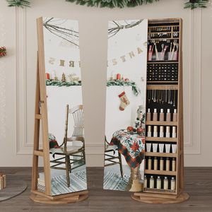 360 ° xoay xoay chiều dài đầy đủ Gương đứng tủ đồ trang sức với có thể gập lại trang điểm Kệ Đèn Led tủ đồ trang sức - Product Image 3