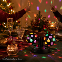 Lumière disco LED double MX-6021 pour événements de Noël, 6000K, lumière du jour, alerte colorée, certifiée EMC+LVD+ROHS, 31x12x16cm, pour la décoration de la pièce pendant les fêtes