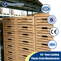 Caisse de présentation pliable en plastique pour supermarché, en PP, empilable, pliable, gain de place, pour légumes et fruits frais, panier de courses