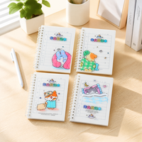 Cuaderno Espiral A6 con Cubierta de PP con Dibujos Animados, 90 Hojas, 80GSM, Planificador de Tareas Escolares, Regalo para Niños, Material Escolar