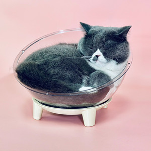 Lit pour chat en forme de capsule spatiale à angle réglable, adapté à toutes les saisons et à l'été, lit pour chat semi-fermé en acrylique intégré. - Product Image 2