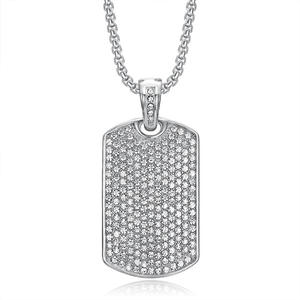 Collane con Ciondolo <span class=keywords><strong>Hip</strong></span> <span class=keywords><strong>Hop</strong></span> Card Bar <span class=keywords><strong>Rap</strong></span>, Gioielli alla Moda in Acciaio Inossidabile Impermeabile con Zirconi Cubici, Placcato Oro 18K per Uomo e Donna - Product Image 6