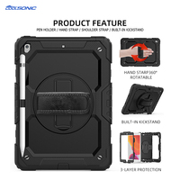 Étui robuste antichoc pour tablette Lenovo M10 Plus 3ème génération TB-125FU /128FU 10,6 pouces avec sangle de main et bandoulière