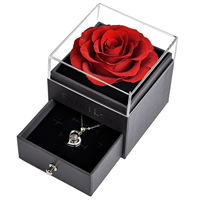 Pour Amazon exclusif carré naturel préservé fleur boîte à bijoux pour collier pendentif affichage pour la Saint-Valentin