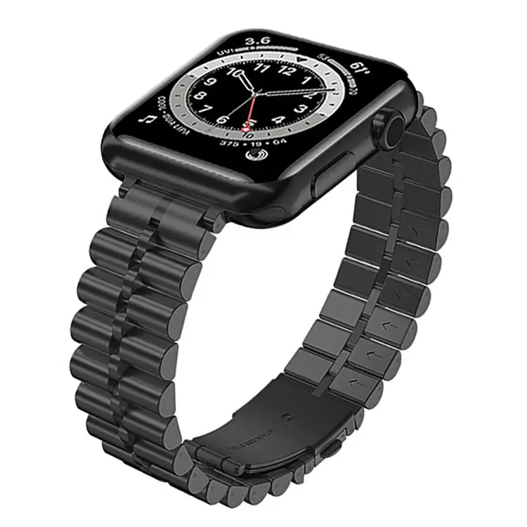 2012 Großhandel neu 38 40 41 42 44 45mm Hochwertiges schwarzes Edelstahl band für Apple Watch Metall armband Serie 7 6 SE 5 4