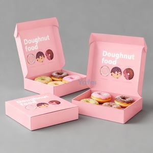 กล่องไปรษณีย์พับได้แบบกำหนดเองสำหรับบรรจุภัณฑ์เค้ก บิสกิต คุกกี้ โดนัท - Product Image 1