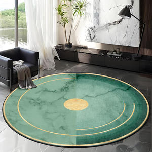 New Round Living Room Rug <b>Green</b> Abstract Crystal <b>Velvet</b> Stain Resistant Floor Mat Home Decor Area Rug - Product Image 2