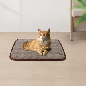 Pet <b>Cooling</b> Mat Rectangle Brown Xs Fabric Dog Cat Summer <b>Pad</b> - Product Image 1
