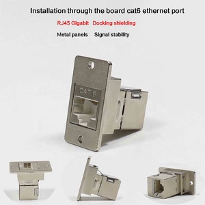 RJ45 CAT6 מצמד מובנה מסגסוגת אבץ שקע מגן נקבה מחבר דרך ממשק רשת לוח - Product Image 2