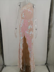 YQY19031 Vestidos de Noche de Lujo con Tirantes de Diamantes Metálicos, Espalda Descubierta, Lentejuelas, Vestido de Fiesta Floral para Mujer, Vestidos Largos de Graduación - Product Image 5