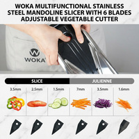 Mandoline en acier inoxydable réglable avec 5 lames, protège-mains de sécurité alimentaire et gants anti-coupure pour la cuisine