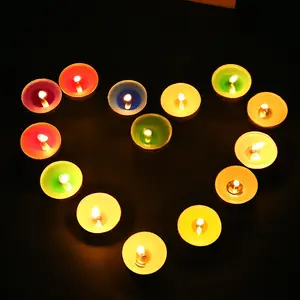 10/pack Multi Color Tealight Candle Unscented Burn Night Light Tea Light Candles for Votive Activities